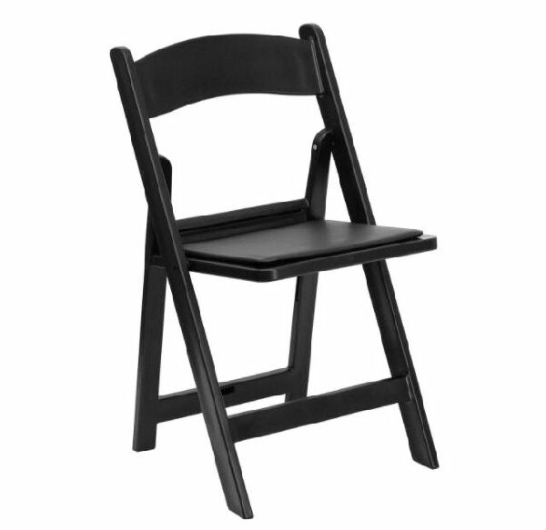 black folding event chair